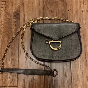 Ralph lauren crossbody brown purse chain strap